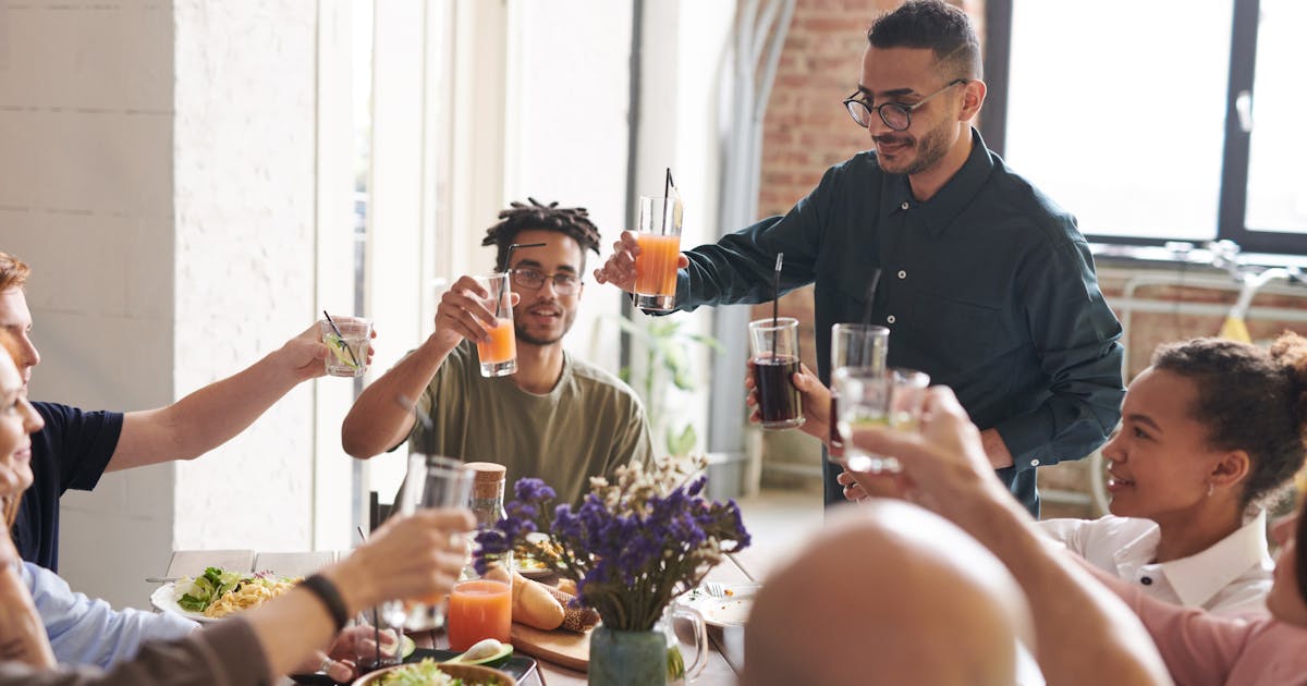 a holiday party in a home